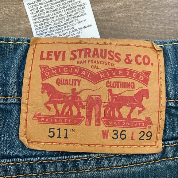 Levi’s men jeans blue 511 W36 L29 - Picture 3 of 4